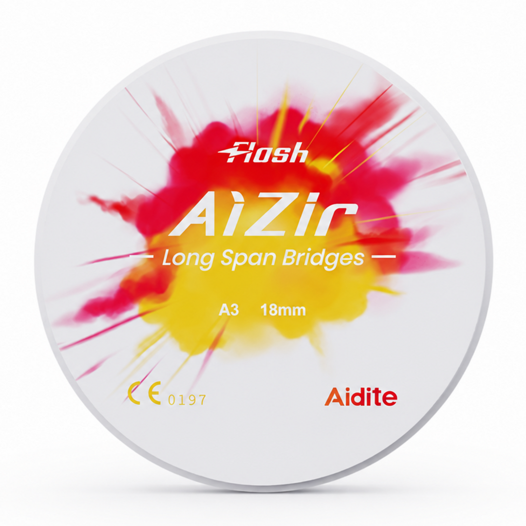 Aidite AiZir Flash Long Span fast-sintering zirconia disc for full-arch bridges