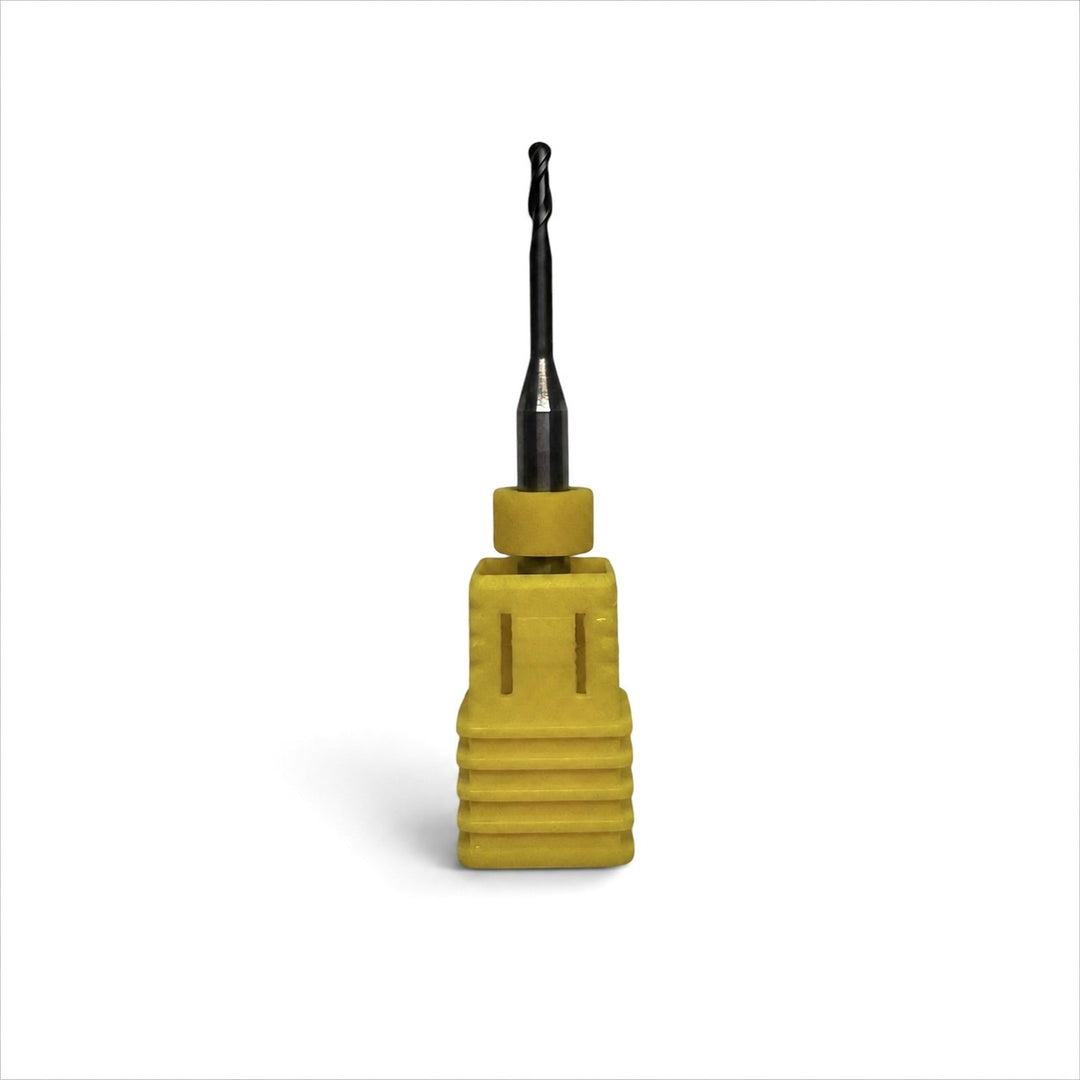 Aidite AMD-500/AMD-500DC zirconia milling bur with yellow handle centered on a white background