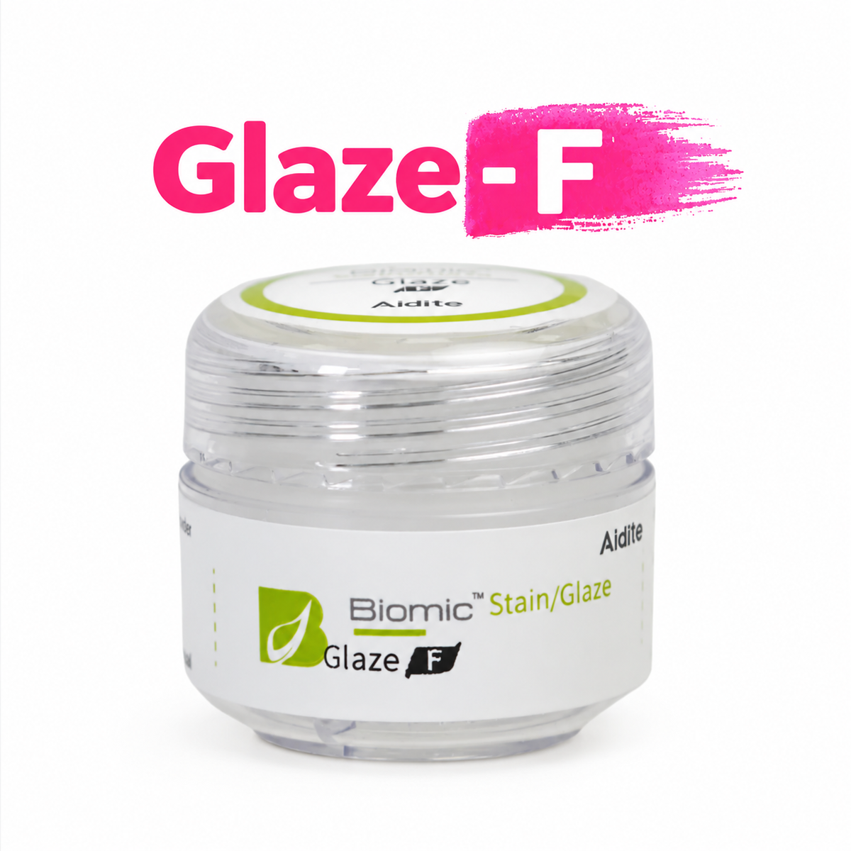 Aidite Biomic Glaze-F dental stain and glaze jar