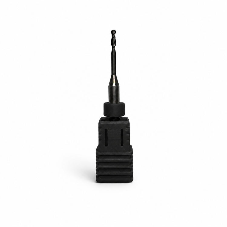 Aidite metal milling bur with black tool holder for AMW-520 milling machine.