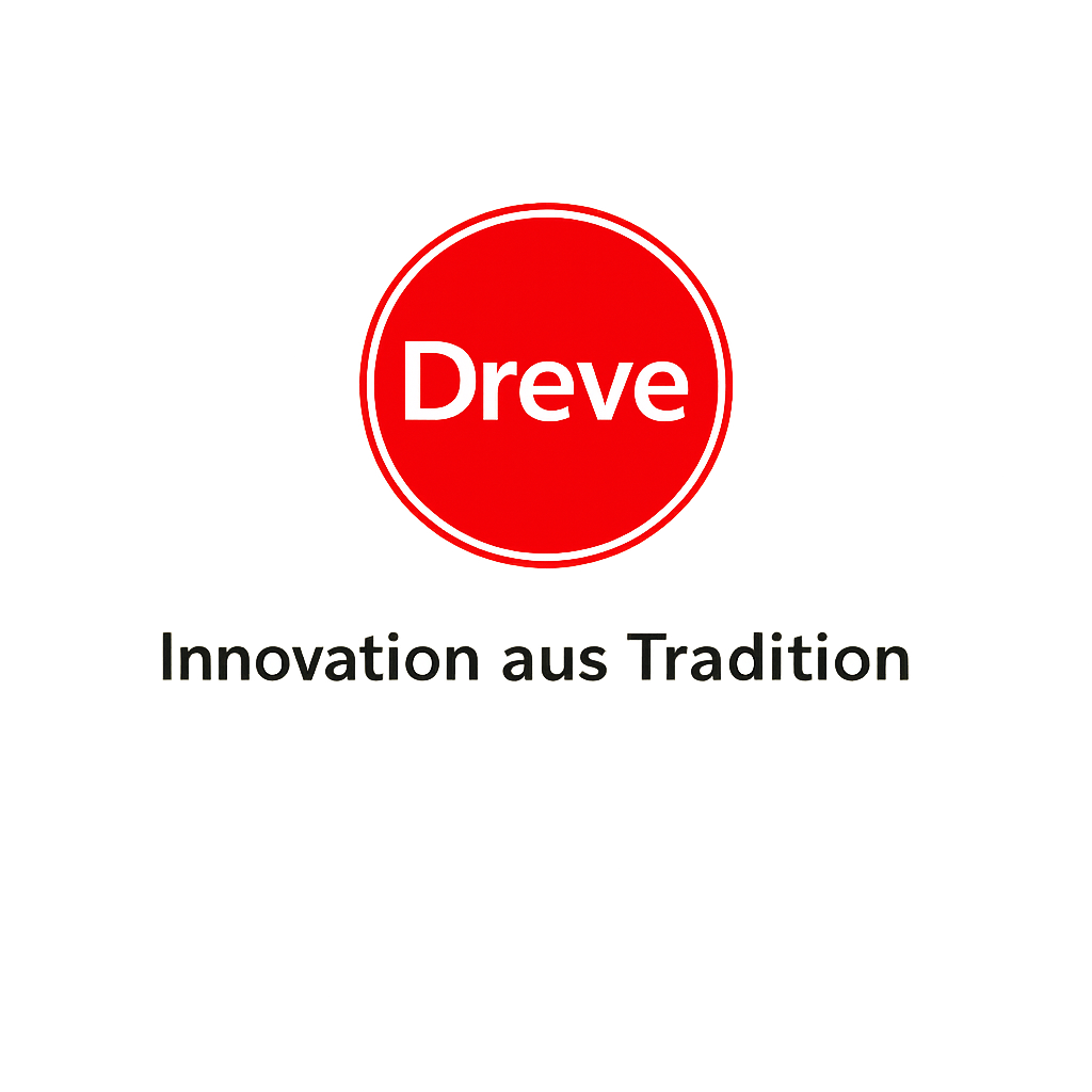 Dreve red circular logo with the tagline “Innovation aus Tradition”