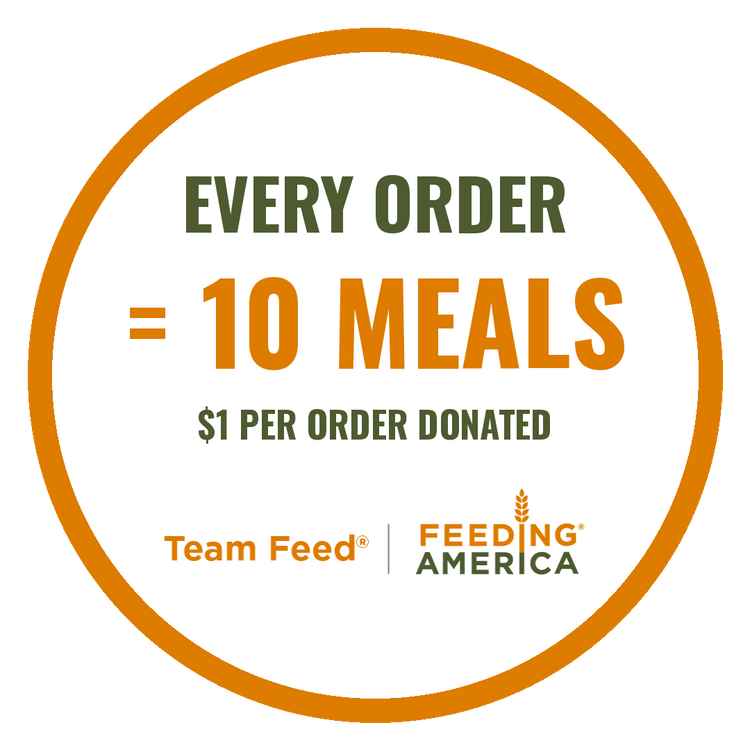Every Gro3X order helps provide 10 meals through Feeding America ($1 donated per order)