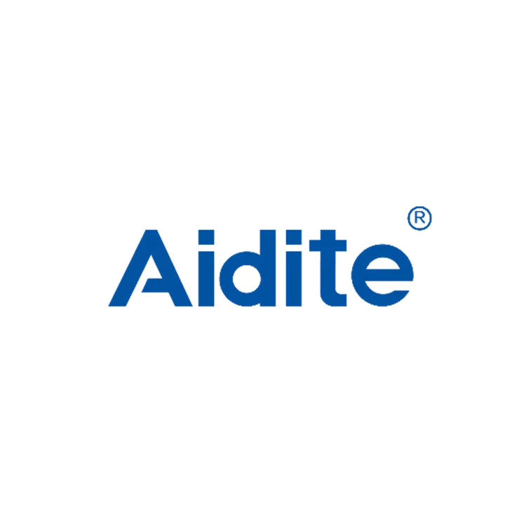 Blue Aidite logo on a white background.